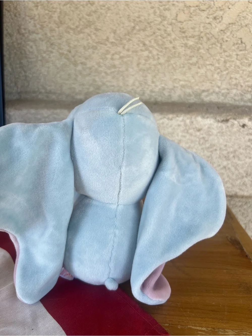 Ty Plush Elephant - Light Gray with Pink Ears